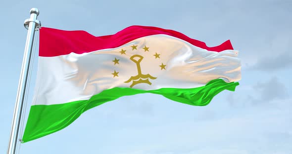 Tajikistan Flag Waving  Loop  4 K alt