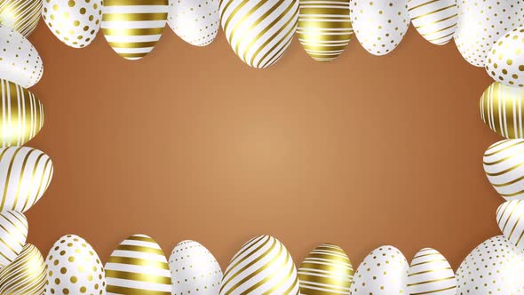Golden Easter Egg Frame Background alt