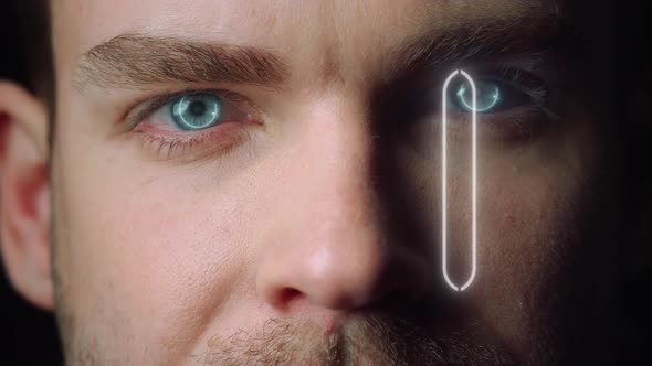 Iris Face Technology Scan Person Eye Research Memories with Biometrics Closeup alt