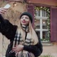 Young Girl Blogger is Taking Selfie Outdoors in City - VideoHive Item for Sale