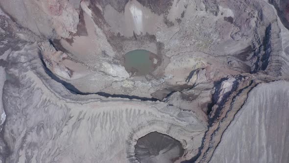 The Blue Lake in the Crater of Gorely Volcano