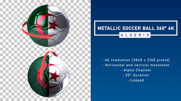 Metallic Soccer Ball 360º 4K - Algeria