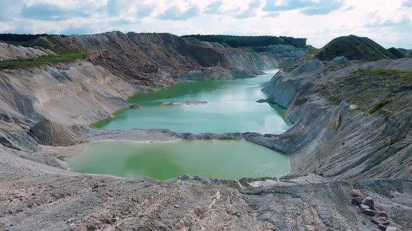 Mountain lake with blue water. Reflection in the water.Aerial View. alt
