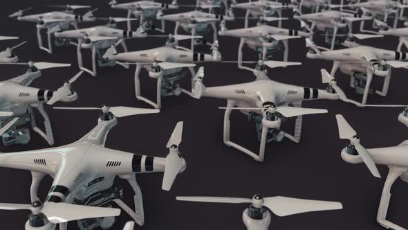 a lot of drones in a row hd alt