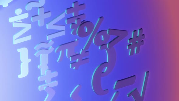 STEM, Math Symbols in Subtle Motion Background Animation.