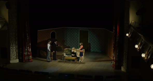 Actors Performing a Scene in a Theater alt