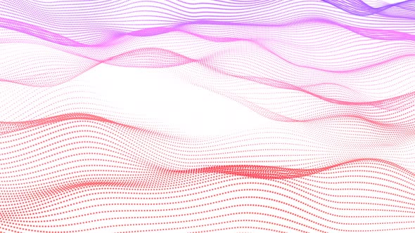 Colorful Technology Digital Particle Grid Line Wave Animated In White Background alt