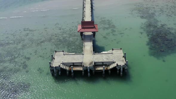 Aerial View of Bang Bao Pier and the Lighthouse in Koh Chang Trat Thailand alt