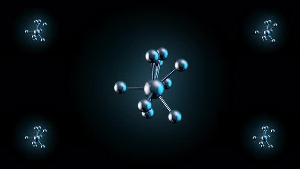 Metal molecules on black background alt
