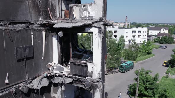 Borodyanka Ukraine  a Destroyed Building During the War alt