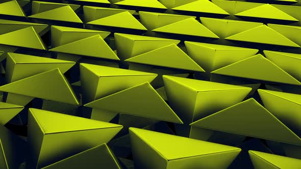 Abstract Moving Pyramids Background Yellow