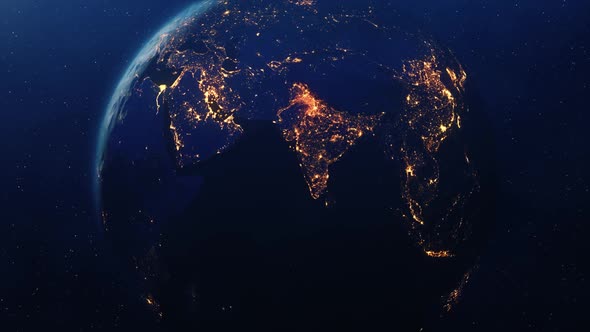 The Night seen of Planet Earth City Lights Space Station. alt