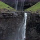 Aerial of a Delightful Fossa Waterfall in Faroe Islands - VideoHive Item for Sale