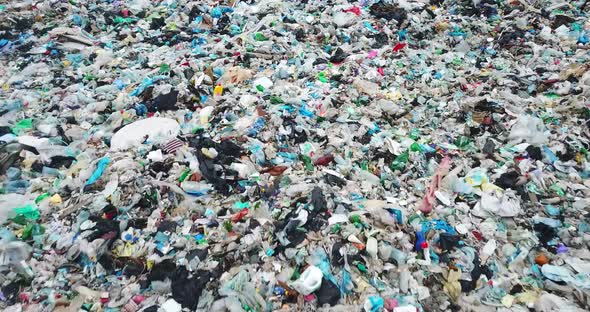 Contaminated Ocean Beaches with Plastic Waste Drone Photography Garbage Platform alt