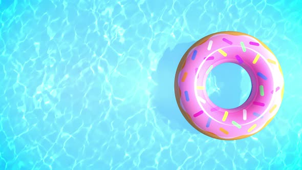 Summer Background with Donut Swim Tube