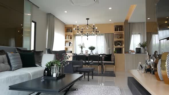 Bright and Cozy Living Area Decoration In The Open-Plan Home alt