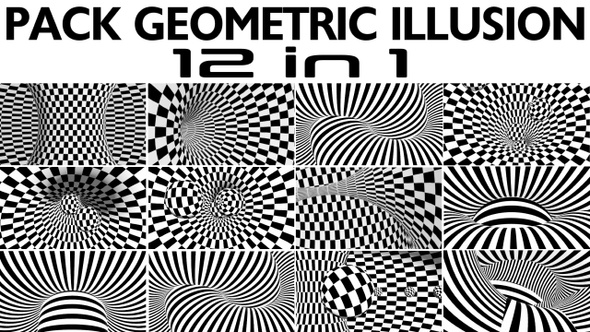 Geometric Optical Illusion Pack 12 in 1