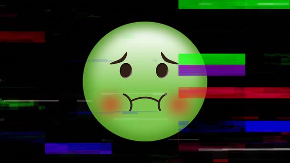 Green Nauseated face emoji  alt