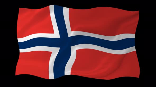 Norway Flag Wavy National Flag Animation