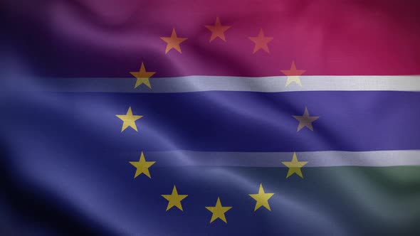 EU Gambia Flag Loop Background 4K