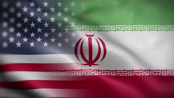 USA Iran Flag Loop Background 4K