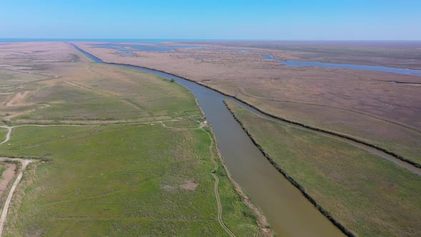 Delta of Volga River Agrokhansky Bay