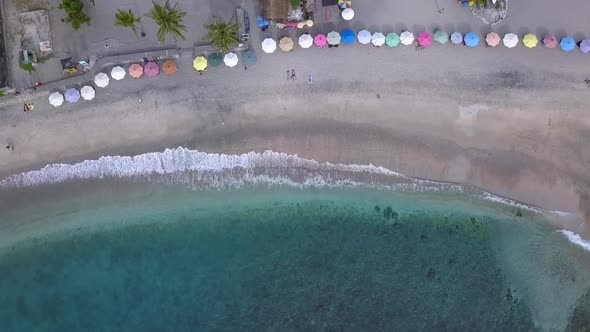 Dramatic aerial view flight bird's eye view drone shot Nusa Penida is a incredible place for visit i alt