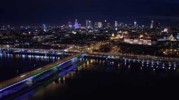 Warsaw Night City Timelapse