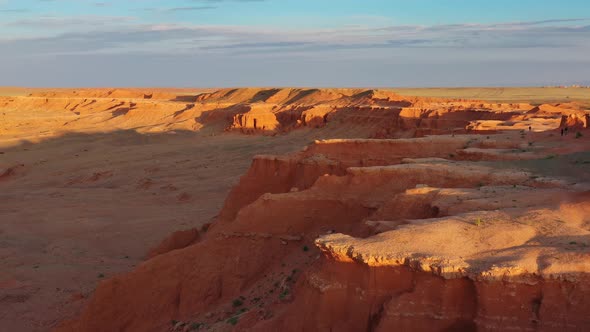 Bayanzag Flaming Cliffs at Sunset in Mongolia alt