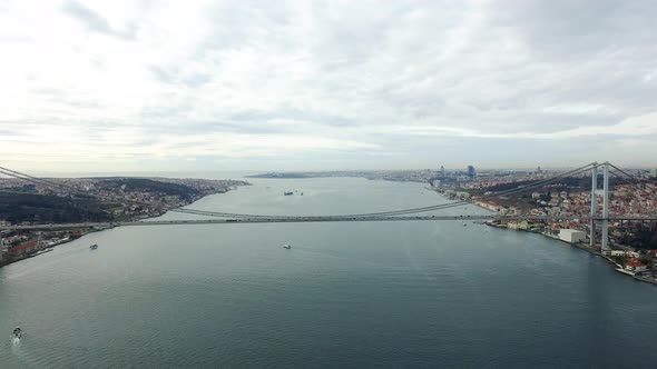 Istanbul Bosphorus Bridge Aerial Video alt
