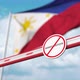Barrier Gate with No Immigration Sign Opened at Flag of the Philippines