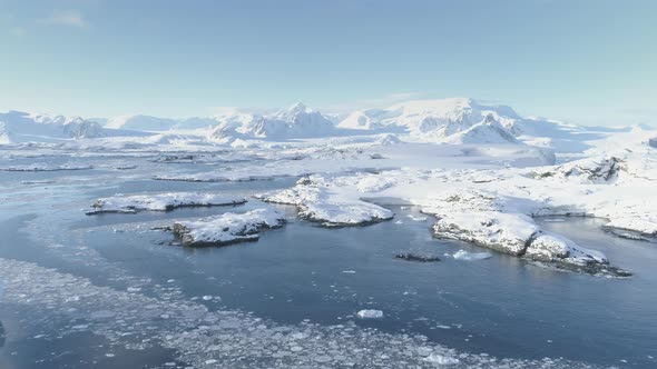 Arctic Polar Mountain Coast Timelapse Aerial View alt