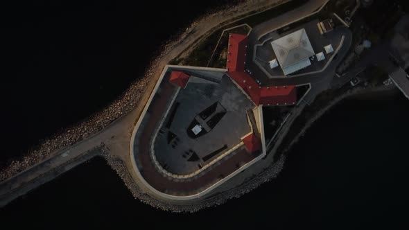 Drone Footage of Old Castle on the Seaside alt