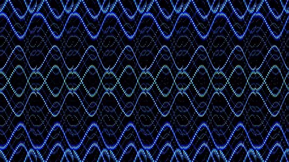 shining bright lines set blue wave motion, colorful, on black background alt