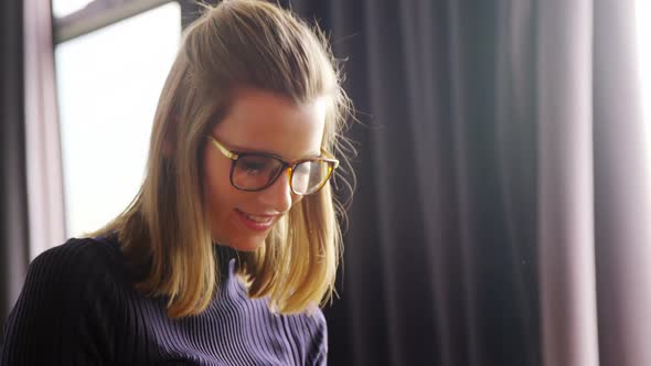 Business executive using digital tablet in office alt