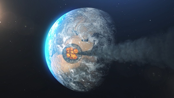 Large Asteroid Hitting Earth Creating Huge Explosion, Middle East  alt