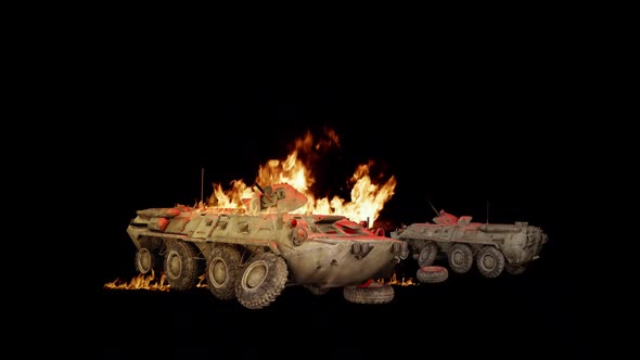 Burning Military Vehicles