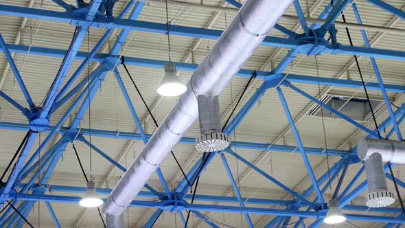 Industrial Factory Ceiling with Ventilation System Ventilation Holes