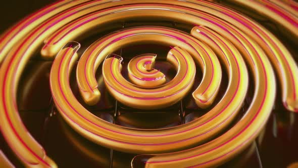 3d News Circle Abstract Orange Background