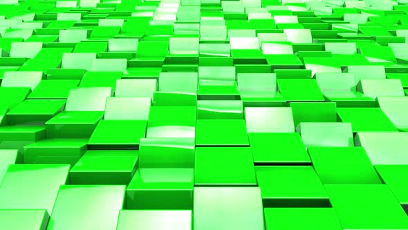 Looped Green 3 D Background From Cubes