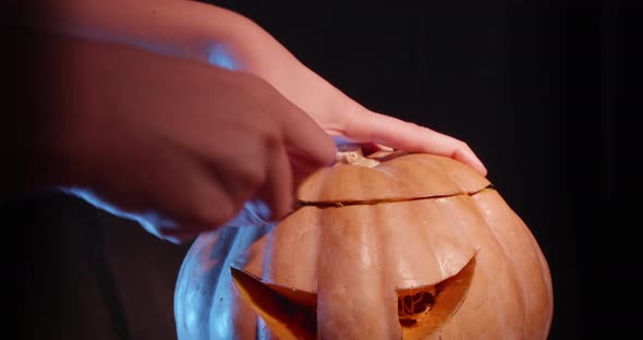 Carving A Halloween Pumpkin