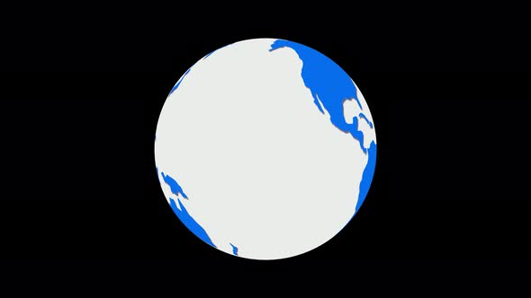 New 3d rotated planet earth animation on black background alt