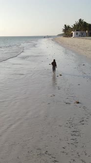 Tanzania  Vertical Video of a Coastal Landscape in Zanzibar Slow Motion alt