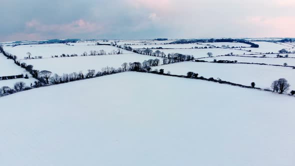 Beautiful snowy landscape during winter 4k