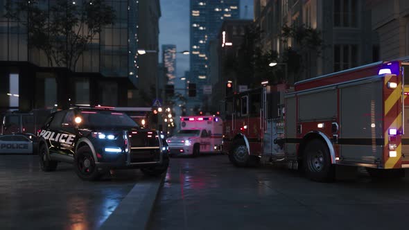 Fire Department, Police And Ambulance alt