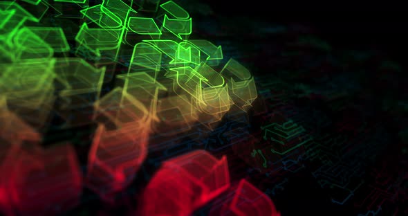 Recycling electronic waste data and sustainable industry symbol cyber loop concept alt