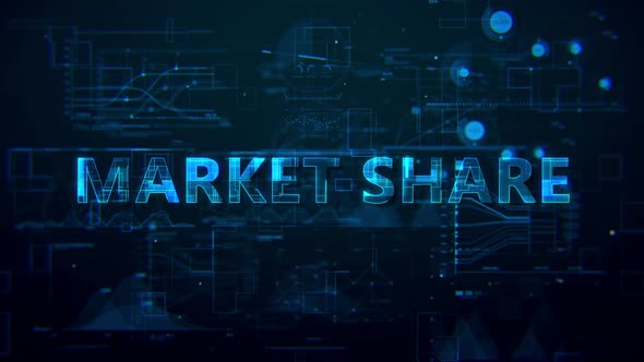 Market Share Digital Data Text 4k 