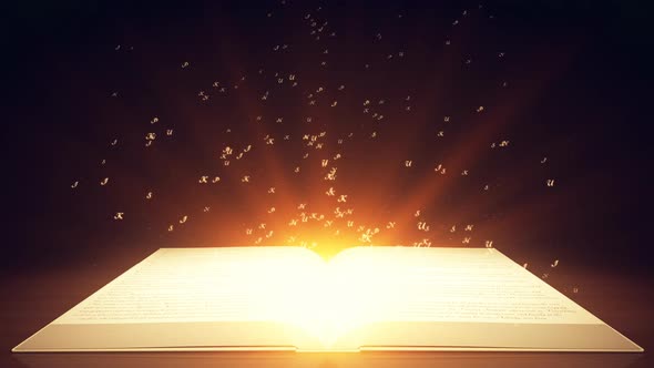 Letters Flying Out Of An Open Book 4K