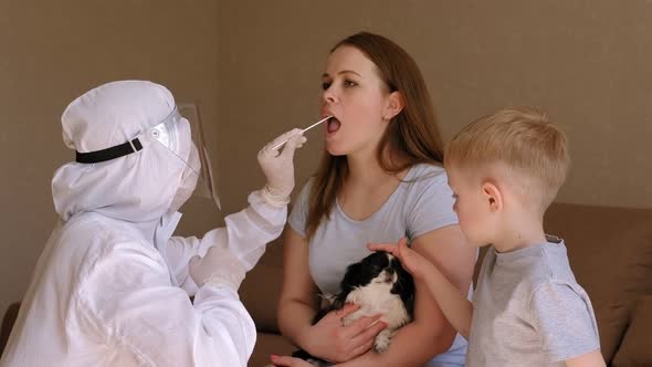 Analysis for Coronavirus at Home in a Family Infected with the New Covid-19 Flu. alt