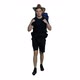 Young Camper in Black T-shirt and Cowboy Hat Walking with Backpack, Alpha in - VideoHive Item for Sale